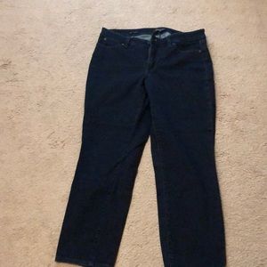 Navy blue jeans. Slim ankle curvy, size 8P